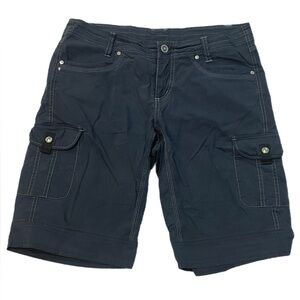 Women’s Kuhl Splash Cargo Shorts Black 11" Breathable Stretch Utility Pockets 10